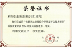First Prize of Scientific and Technological Progress Award of Beijing Railway Bureau